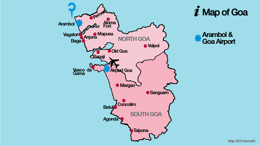 Map of Goa by Kenneth 2018